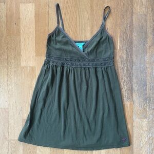 hollister olive green babydoll cami  top